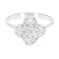 Bague en argent et Saphir rose de Ceylan