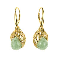 Boucles d'oreilles en argent et Quartz vert