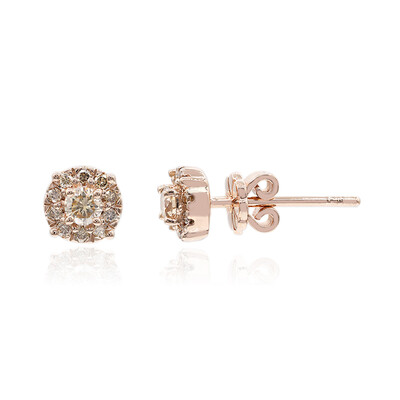 Boucles d'oreilles en or et Diamant rose de France SI1 d'Argyle  (Annette)