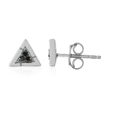 Boucles d'oreilles en argent et Diamant bleu I2
