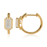 Boucles d'oreilles en argent et Pierre de Lune arc-en-ciel