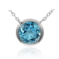 Collier en argent et Topaze bleu Suisse