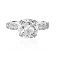 Bague en argent et Topaze blanche
