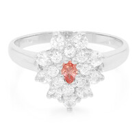 Bague en argent et Saphir Padparadscha