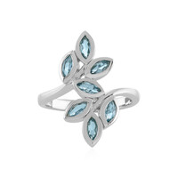 Bague en argent et Topaze bleu Suisse