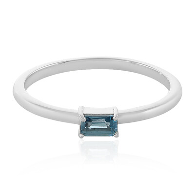 Bague en argent et Topaze bleu de Londres