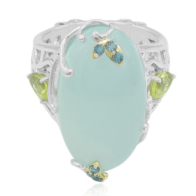 Bague en argent et Calcédoine d'eau (Dallas Prince Designs)