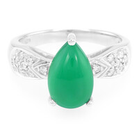 Bague en argent et Calcédoine verte