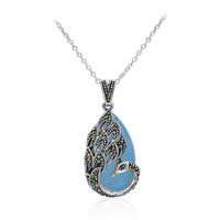 Collier en argent et Calcédoine d'eau