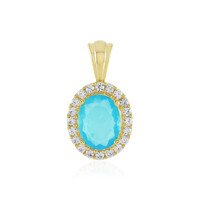 Pendentif en argent et Opale bleue d'Éthiopie