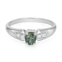 Bague en argent et Saphir paon non chauffé