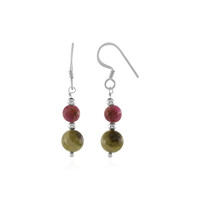 Boucles d'oreilles en argent et Tourmaline verte