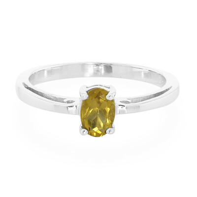 Bague en argent et Quartz champagne