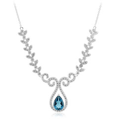 Collier en argent et Topaze bleu de Londres