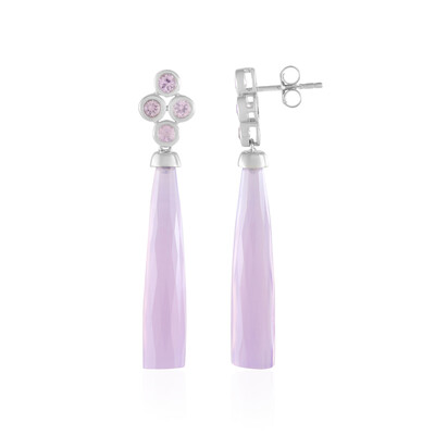 Boucles d'oreilles en or et Calcédoine lavande (KM by Juwelo)