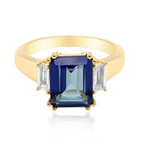 Bague en argent et Topaze bleu roi