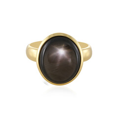 Bague en or et Saphir étoilé noir