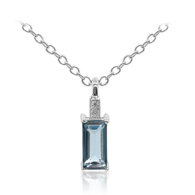 Collier en argent et Topaze bleu de Londres