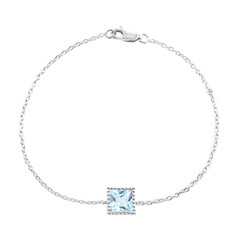 Bracelet en argent et Topaze bleu ciel
