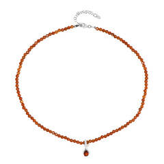 Collier en argent et Grenat Hessonite