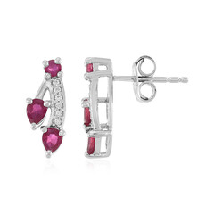 Boucles d'oreilles en argent et Rubis de Madagascar