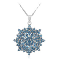 Collier en argent et Topaze bleu Suisse