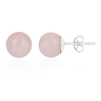 Boucles d'oreilles en argent et Quartz rose