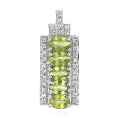 Pendentif en argent et Saphir vert AAA