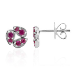 Boucles d'oreilles en argent et Rubis de Birmanie (Pallanova)