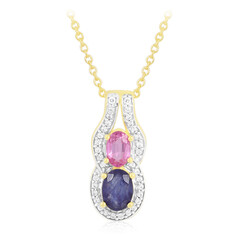 Collier en argent et Saphir bleu de Madagascar