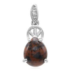 Pendentif en argent et Obsidienne acajou