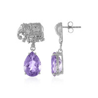 Boucles d'oreilles en argent et Améthyste Rose de France