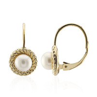 Boucles d'oreilles en argent et Perle blanche de culture d'eau douce