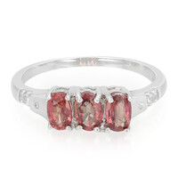 Bague en argent et Rubis rouge du soir