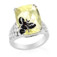 Bague en argent et Citrine jaune citron