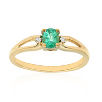 Bague en or et Emeraude de Zambie AAA