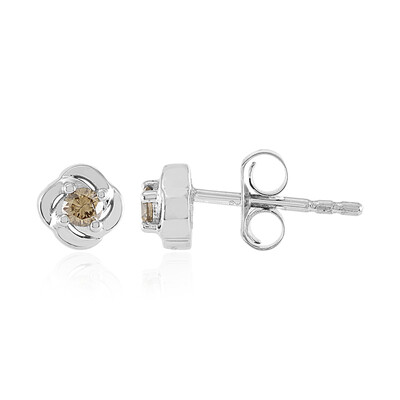 Boucles d'oreilles en argent et Diamant champagne I3