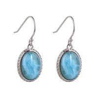 Boucles d'oreilles en argent et Larimar