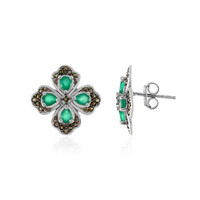 Boucles d'oreilles en argent et Onyx vert