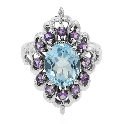 Bague en argent et Topaze bleu ciel