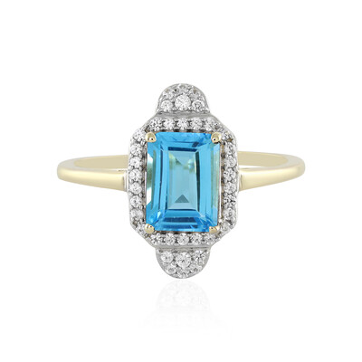 Bague en or et Topaze bleu Suisse (Adela Gold)