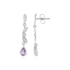 Boucles d'oreilles en argent et Améthyste Rose de France