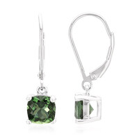 Boucles d'oreilles en argent et Apatite chromifère