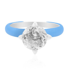 Bague en argent et Topaze blanche