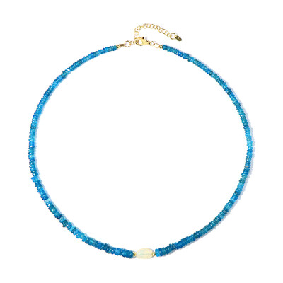 Collier en argent et Apatite bleu néon