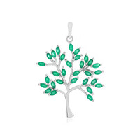 Pendentif en argent et Onyx vert