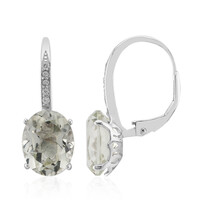 Boucles d'oreilles en argent et Améthyste verte