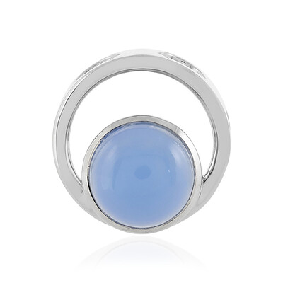 Pendentif en argent et Calcédoine bleue (MONOSONO COLLECTION)