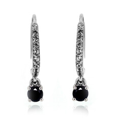 Boucles d'oreilles en argent et Diamant noir
