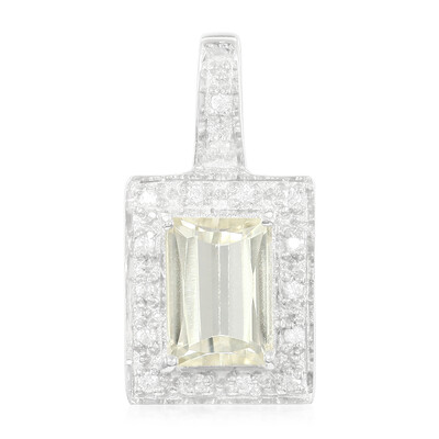 Pendentif en argent et Kunzite jaune canari